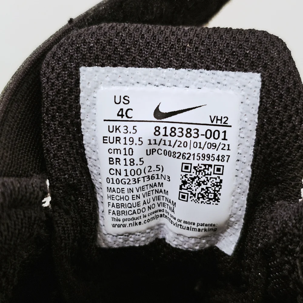 Nike Tanjun TDV Baby Toddler Sneakers – Black | Size 4C | Hook & Loop - Picture 11 of 11